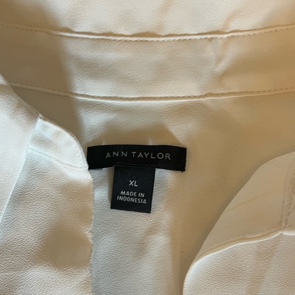 Ann Taylor V Neck Camp Blouse in Cream Size XL - Picture 6 of 6